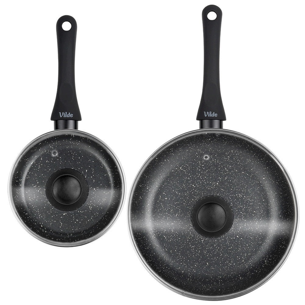 2x GRANITE pan with lid set of pans with lids VILDE 16 24 cm Packaging status original