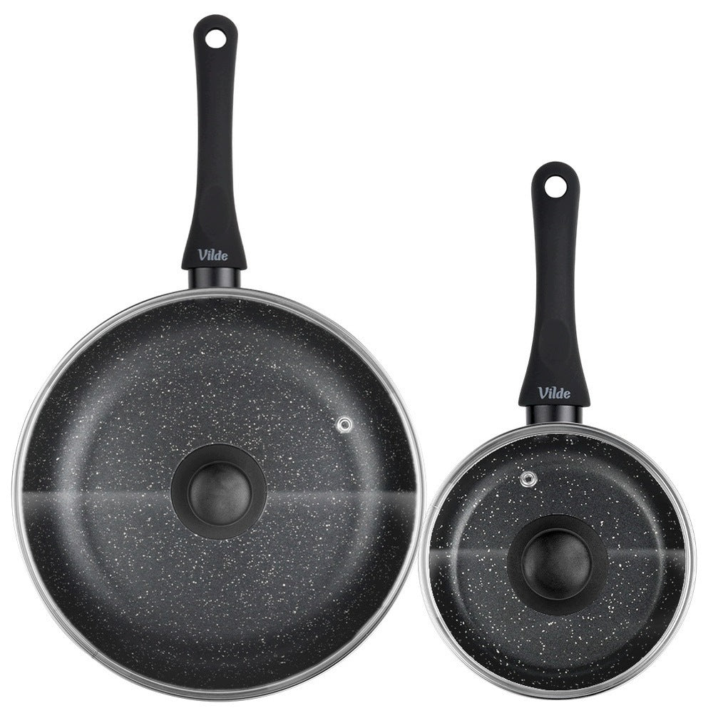 2x GRANITE pan with lid set of pans with lids VILDE 16 26 cm Manufacturer code 5900670119949