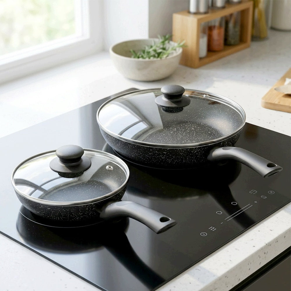 2x GRANITE pan with lid set of pans with lids VILDE 16 26 cm Packaging status original