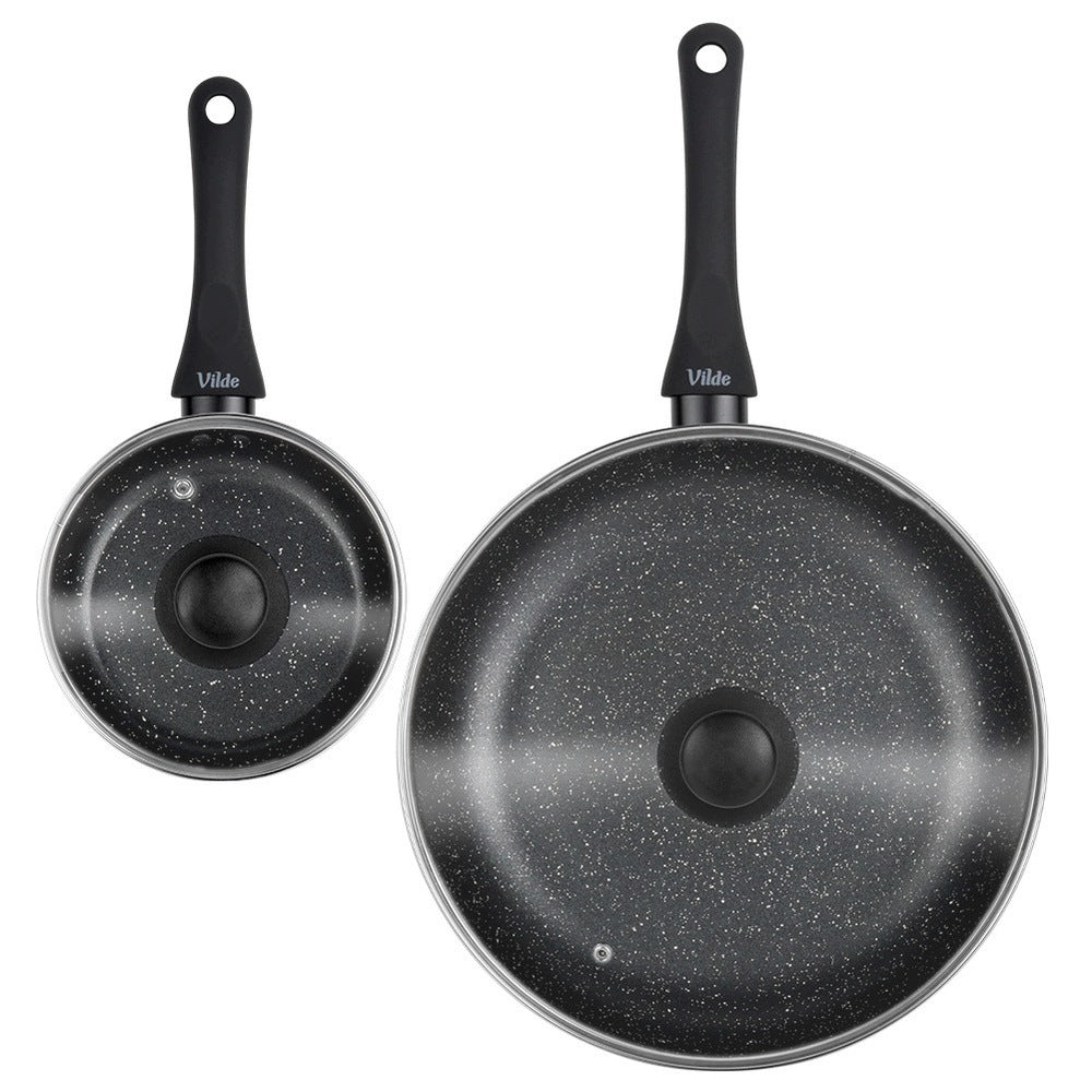 2x GRANITE pan with lid set of pans with lids VILDE 16 28 cm Manufacturer code 5900670119796