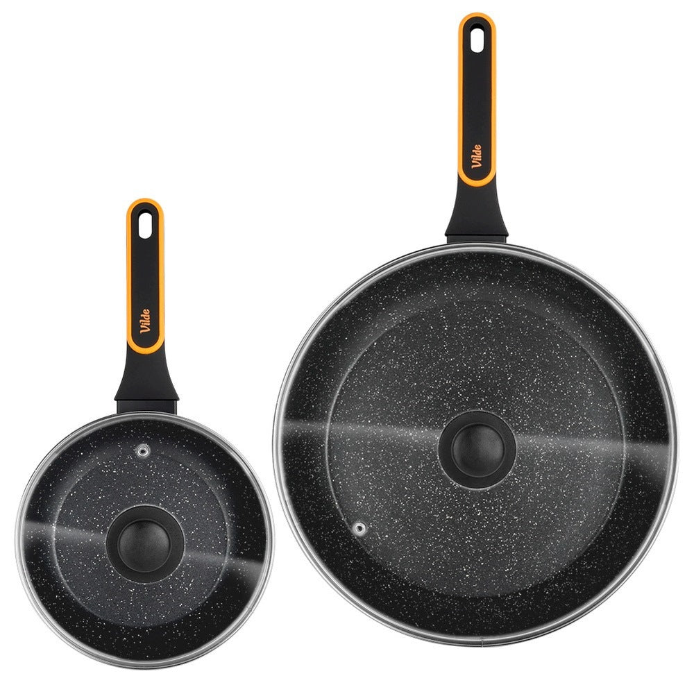 2x GRANITE pan with lid set of pans with lids VILDE 20 23 cm Brand Vilde