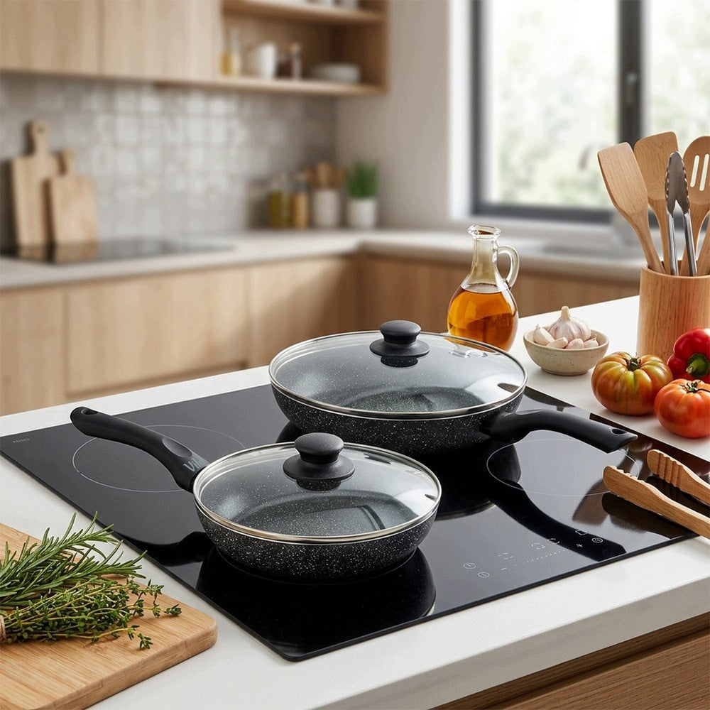 2x GRANITE pan with lid set of pans with lids VILDE 20 26 cm Packaging status original