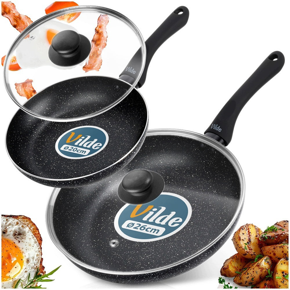 2x GRANITE pan with lid set of pans with lids VILDE 20 26 cm