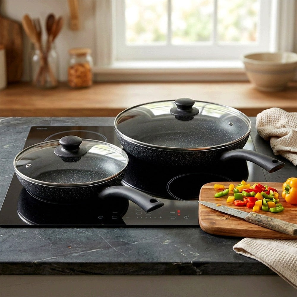 2x GRANITE pan with lid set of pans with lids VILDE 20 28 cm Packaging status original