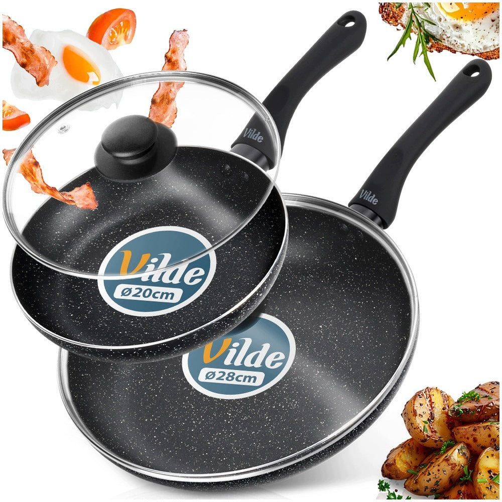 2x GRANITE pan with lid set of pans with lids VILDE 20 28 cm