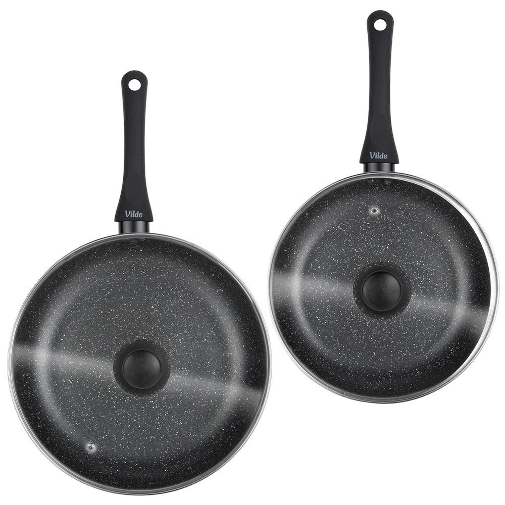 2x GRANITE pan with lid set of pans with lids VILDE 24 28 cm Manufacturer code 5900670119819