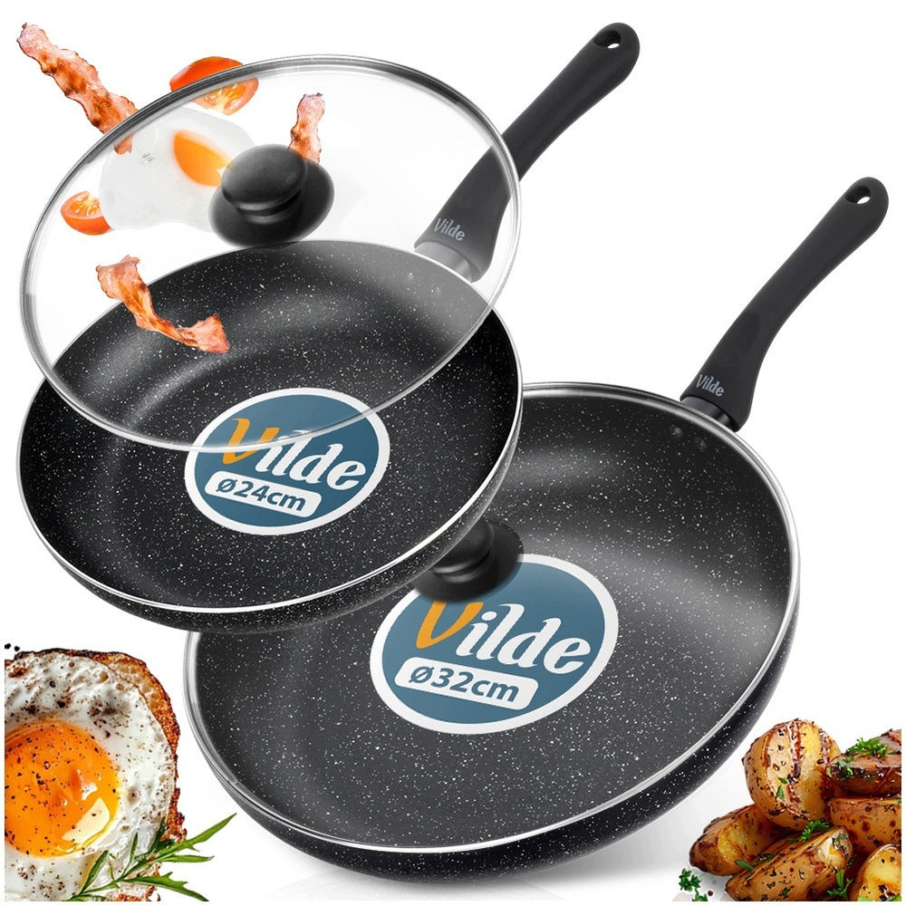 2x GRANITE pan with lid set of pans with lids VILDE 24 32 cm