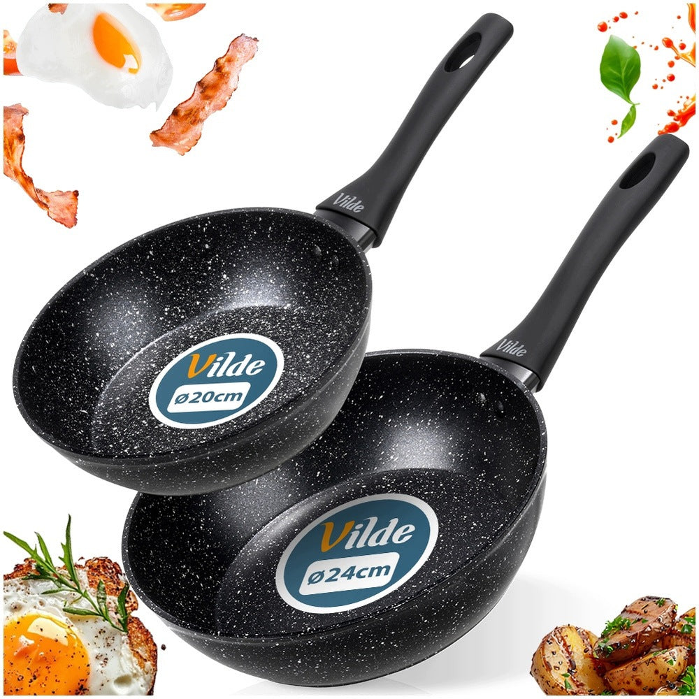2x GRANITe frying pan for frying gas induction VILDE 20 24 cm