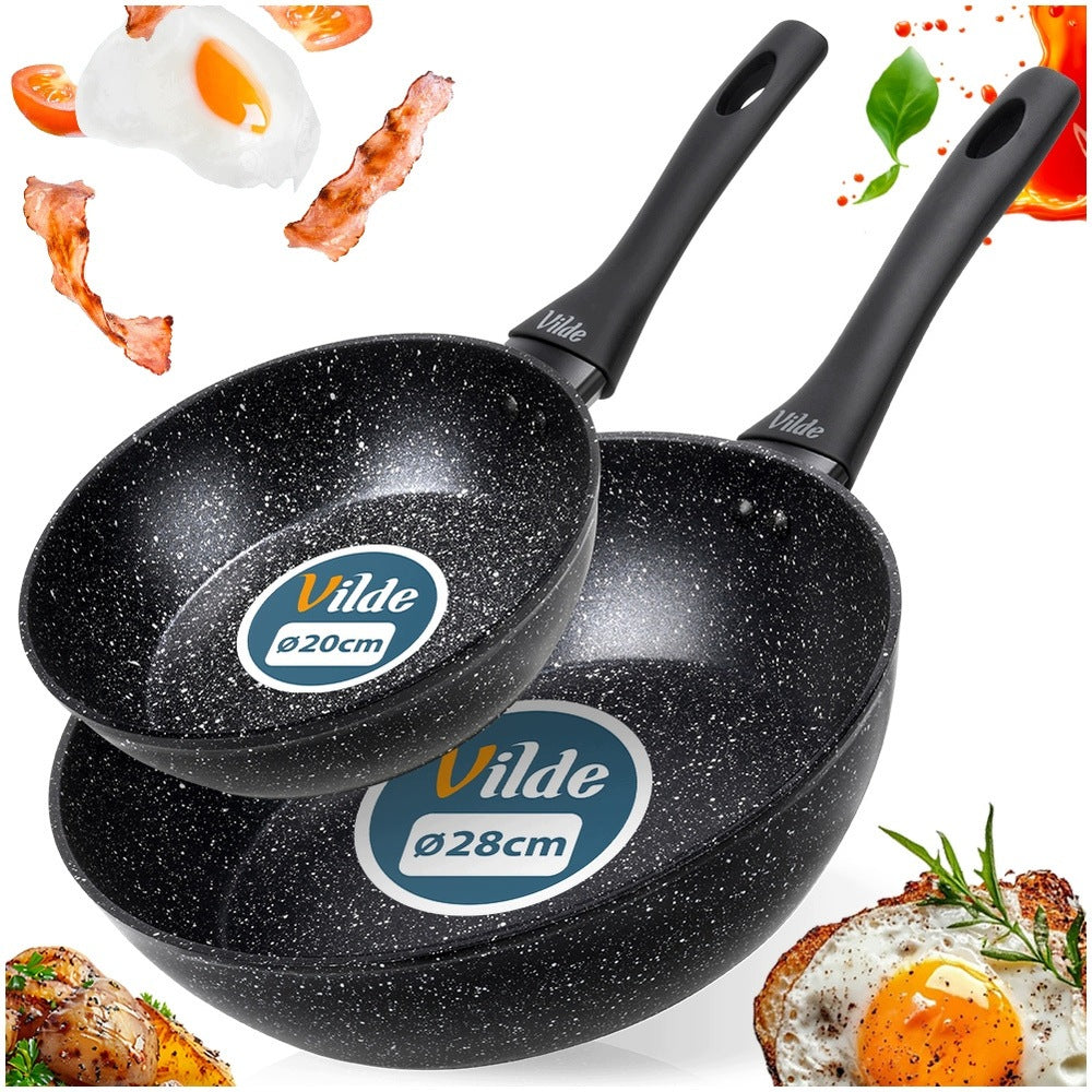 2x GRANITe frying pan for frying gas induction VILDE 20 28 cm
