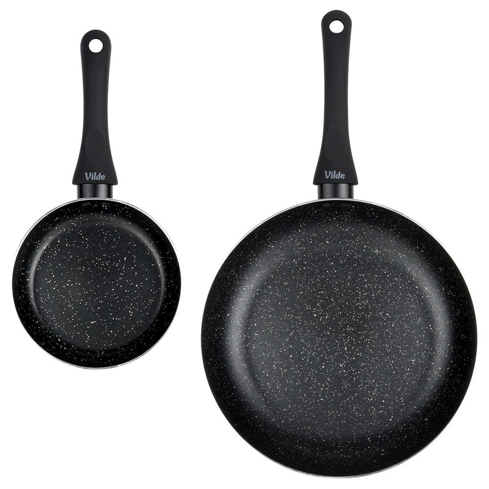 2x GRANITe frying pan for frying stewing pan set VILDE 16 26 cm Brand Vilde