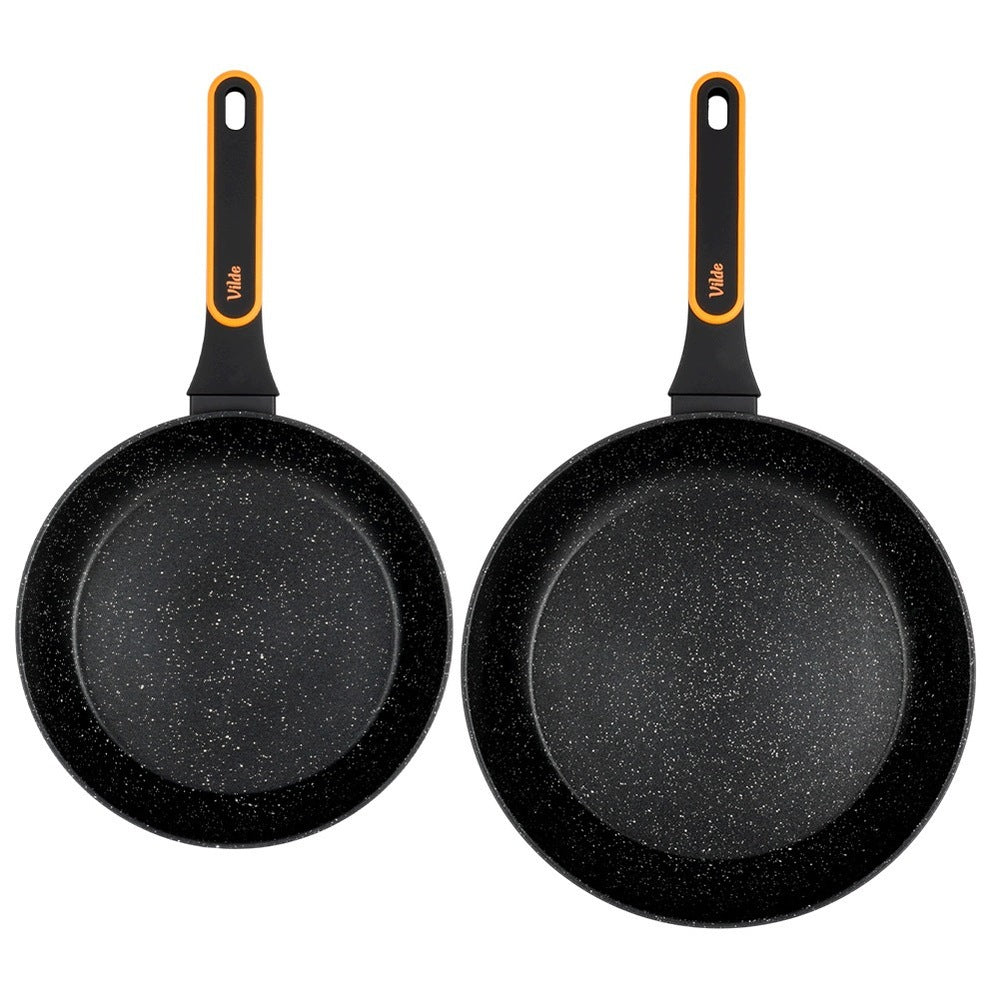 2x GRANITe frying pan for frying stewing pan set VILDE 24 28 cm Brand Vilde