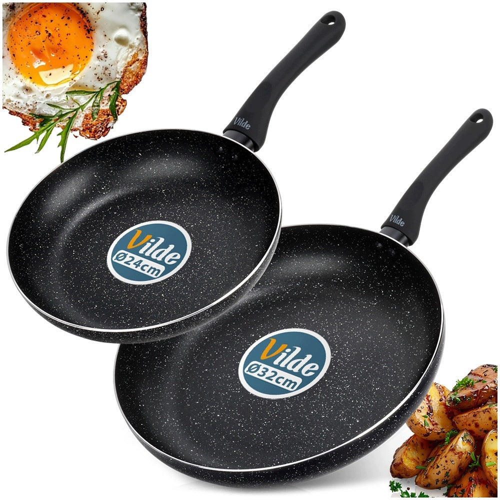 2x GRANITe frying pan for frying stewing pan set VILDE 24 32 cm