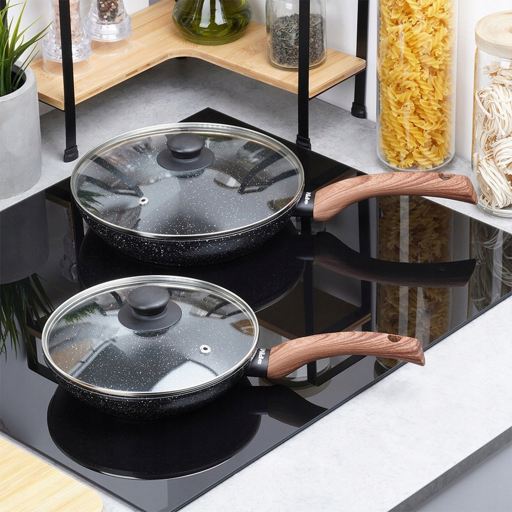 2x GRANITe frying pan stewing set with lid 20 24 cm Packaging status original