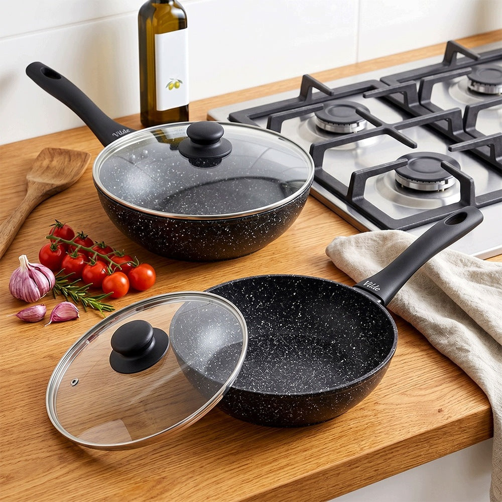 2x GRANITe frying pan with lid VILDE 20 24 cm Packaging status original