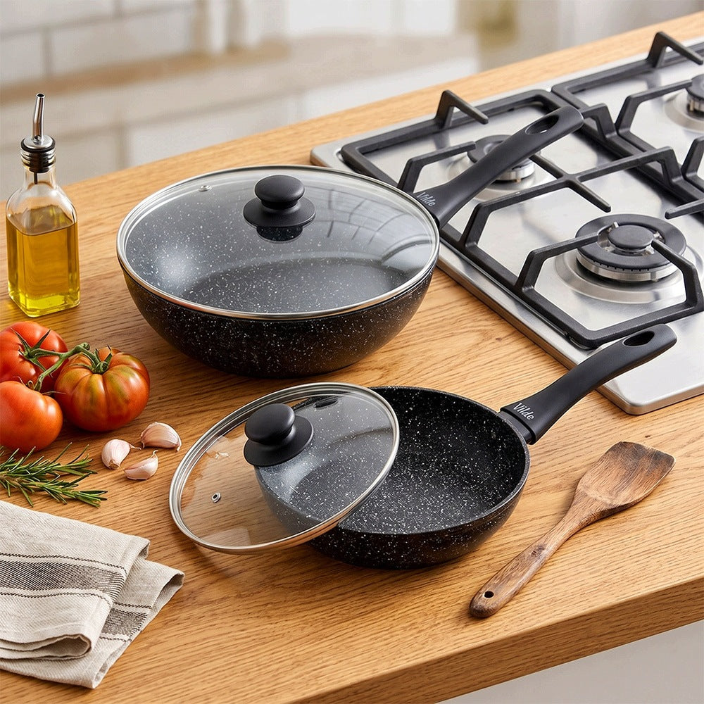 2x GRANITe frying pan with lid VILDE 20 28 cm Packaging status original