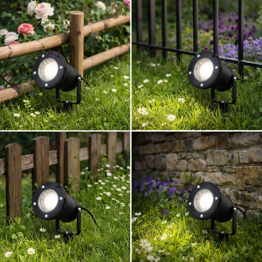 2x Garden Lamp Headlight Driven GU10 For Garden with IP54 Cable Packaging status original