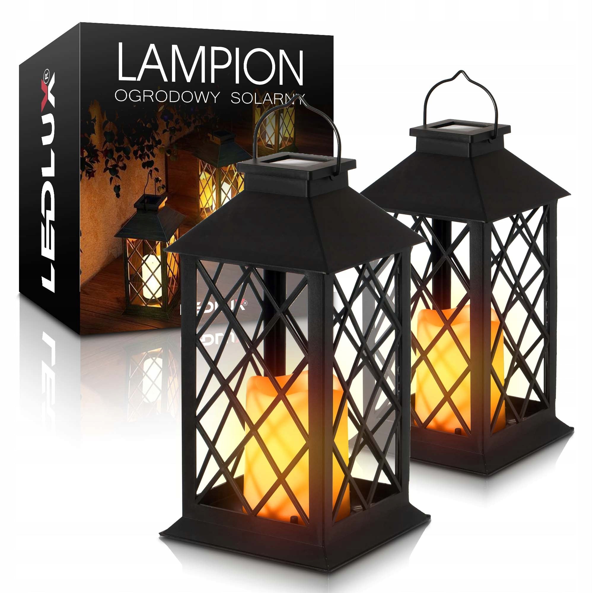 2x Garden Lantern LED SOLAR Lantern Snitch