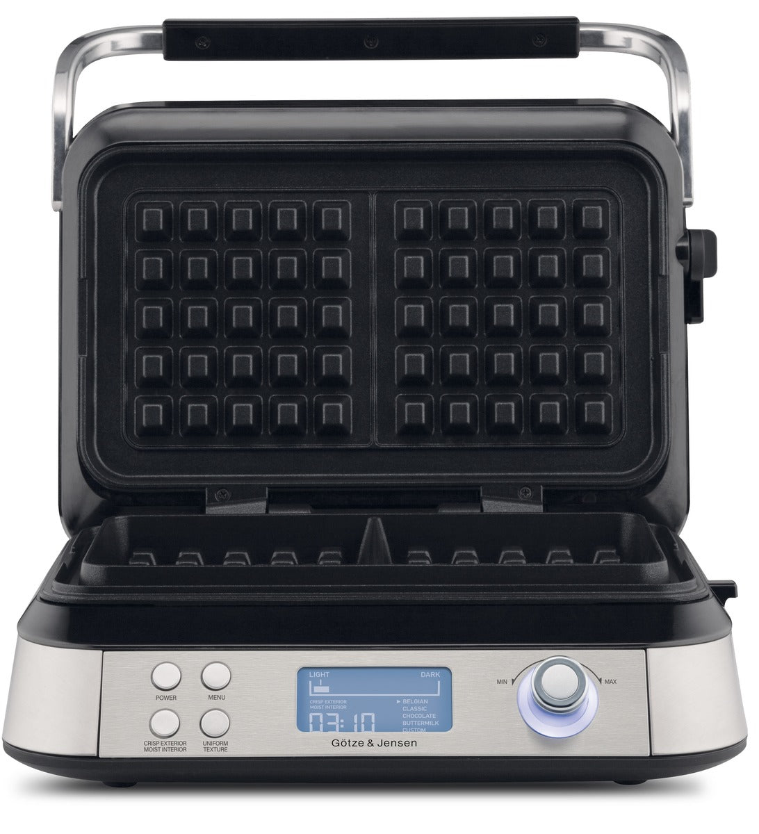 2x Gotze Waffle Iron Jensen 894499 1600 W Silver Grey Brand Götze & Jensen