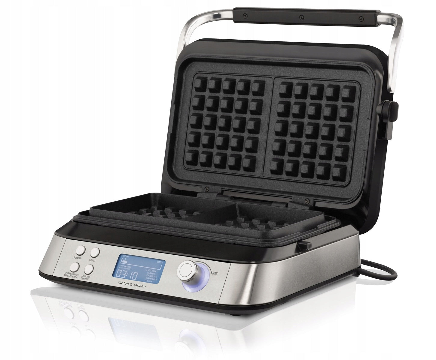 2x Gotze Waffle Iron Jensen 894499 1600 W Silver Grey