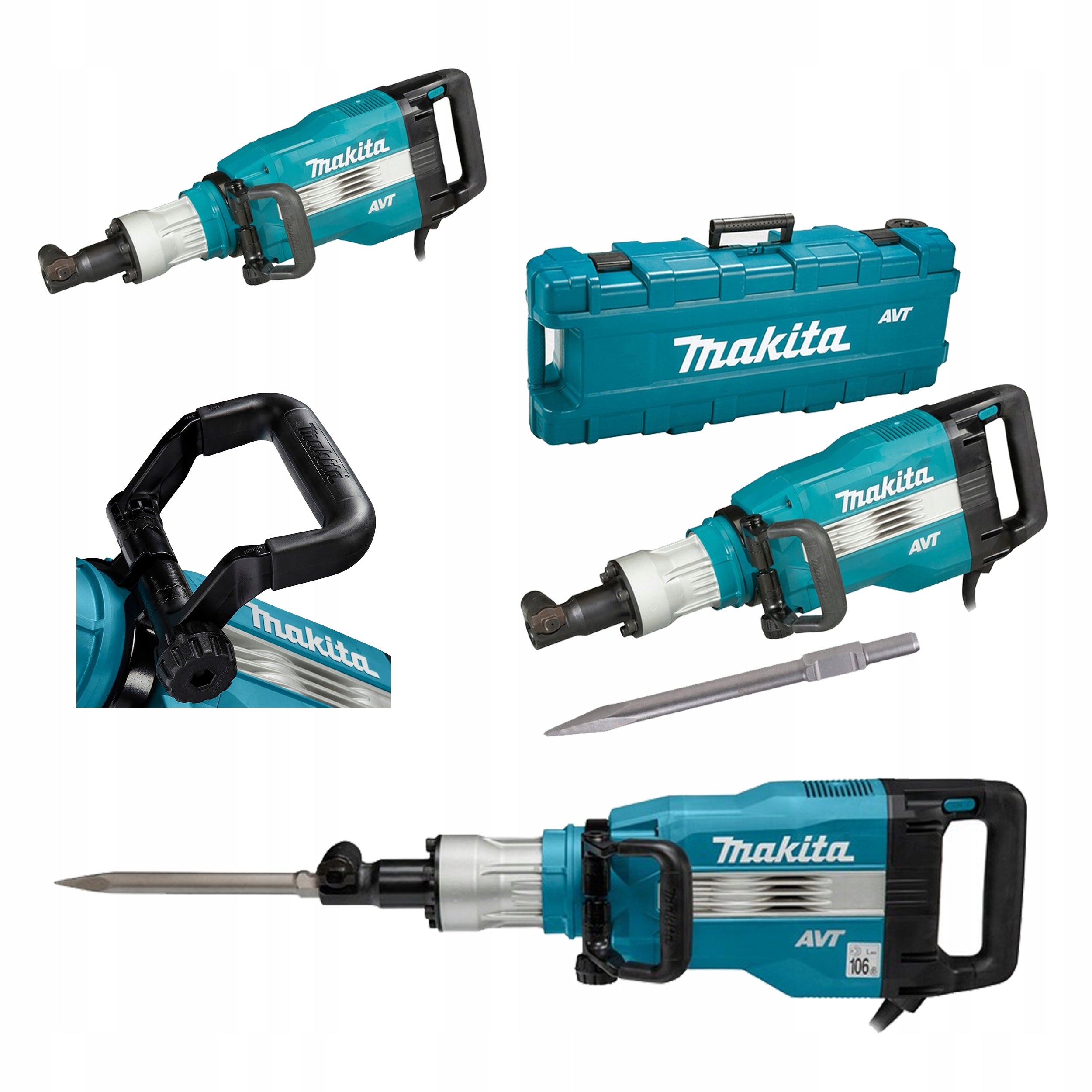 2x HEX DEMOLITION HAMMER 48,9 J 1850W 30MM AVT - M HM1511 Brand Makita