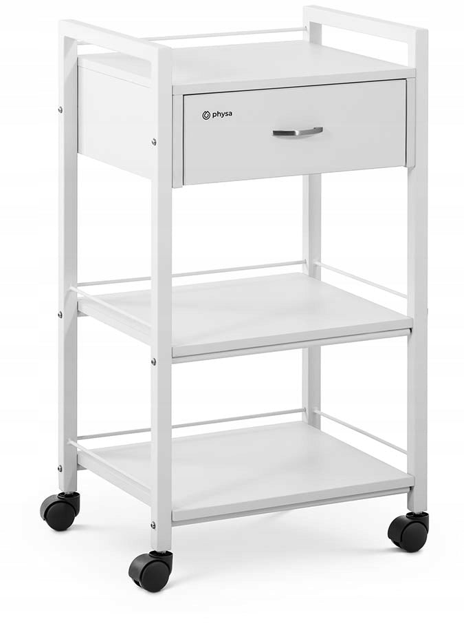 2x Hairdresser's cosmetic helper trolley 1 drawer 3 shelves 47.5 x 40 x 85.