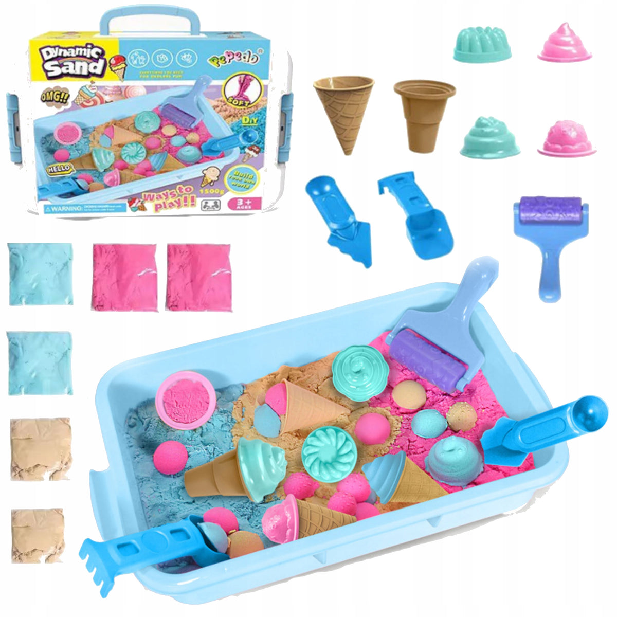 2x Kinetic Sand Luxma 3 Kol 1 5 Kg