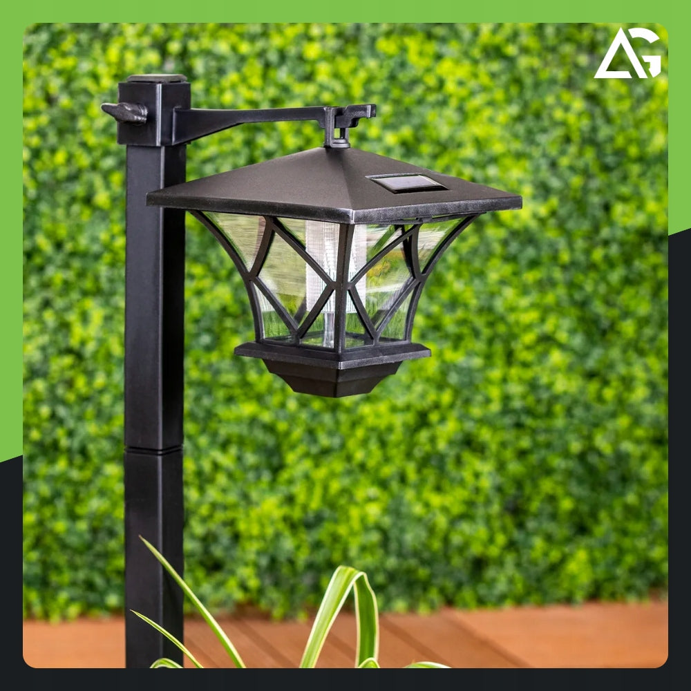 2x LANTERN SOLAR GARDEN LAMP LED LANTERN DUSK SENSOR 150CM Packaging status original