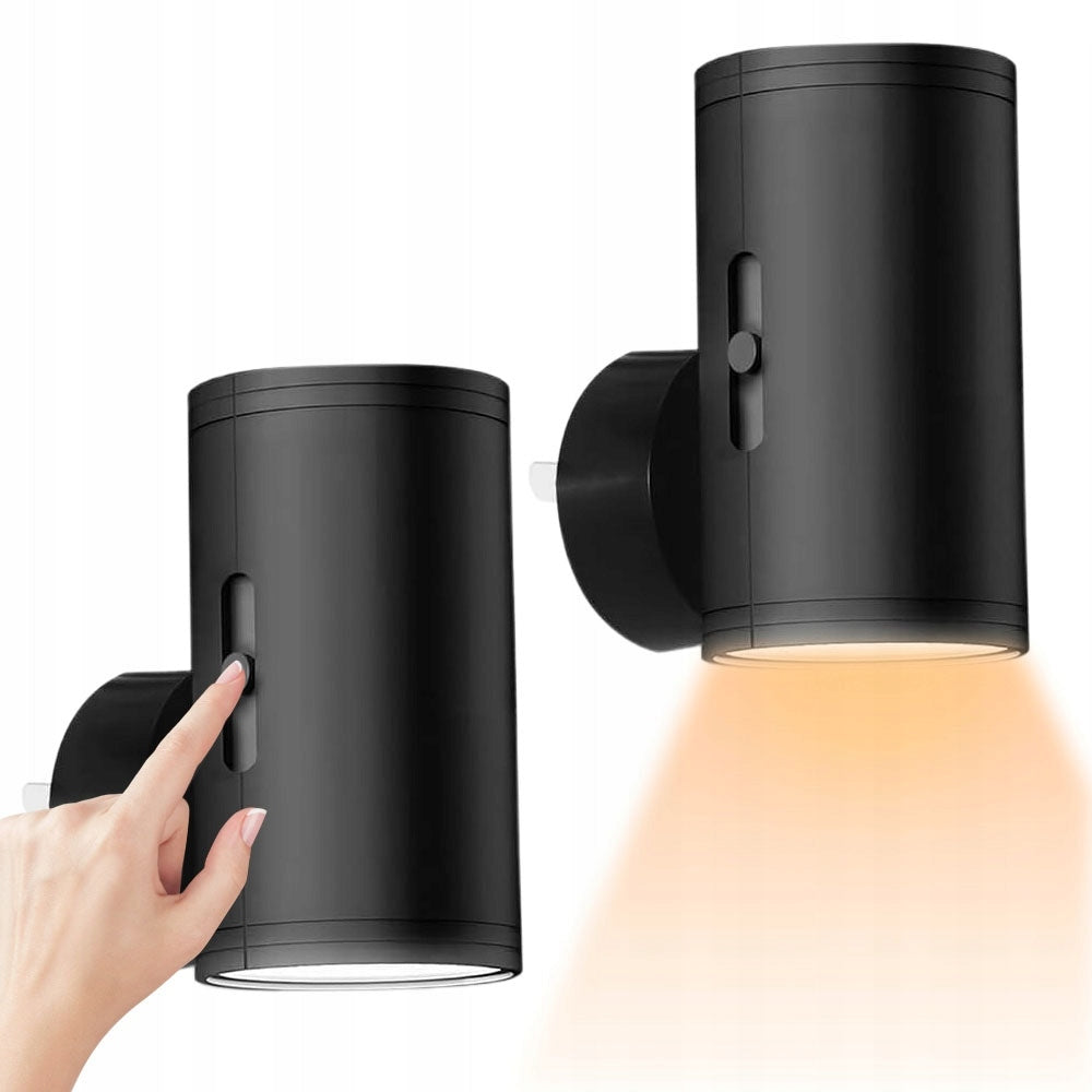 2x LED Night Light With Light Sensor Dimmer For Wall Socket