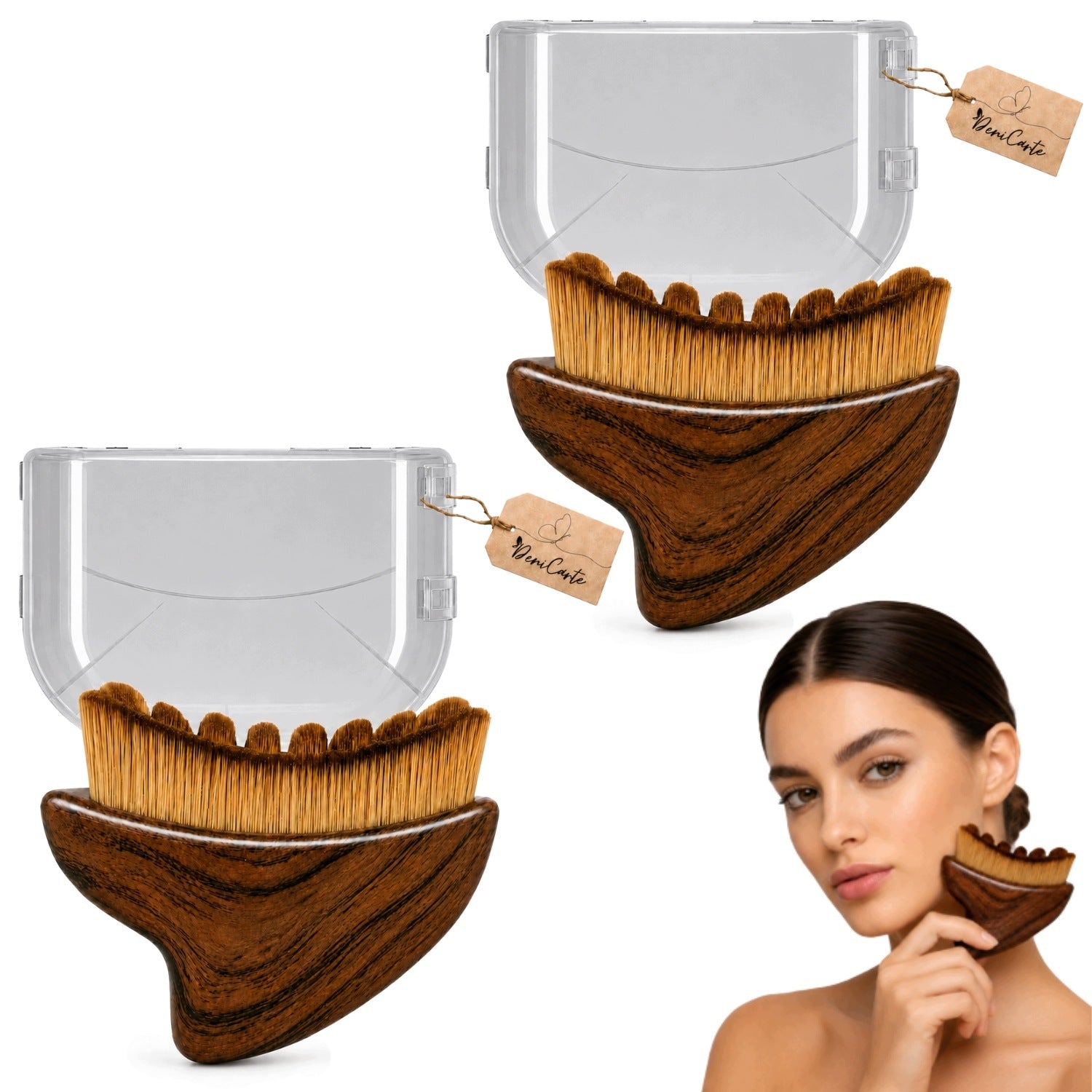 2x Lymphatic Brush for Face Contouring Massager Neck Drainage Massager