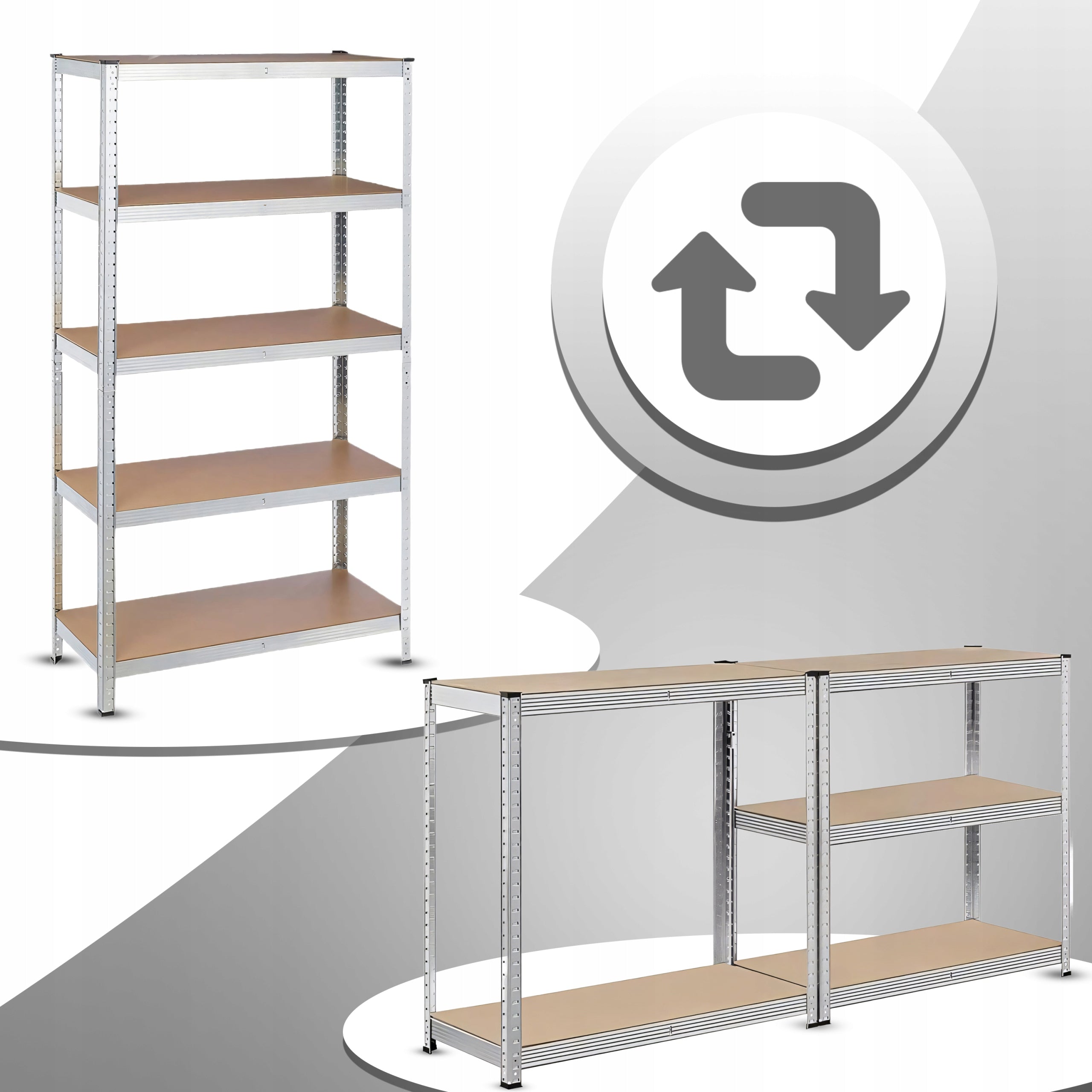 2x METAL STORAGE RACK 10 SHELVES 180X90X40CM 1750 KG GARAGE PRESSED Manufacturer code OR1116-0