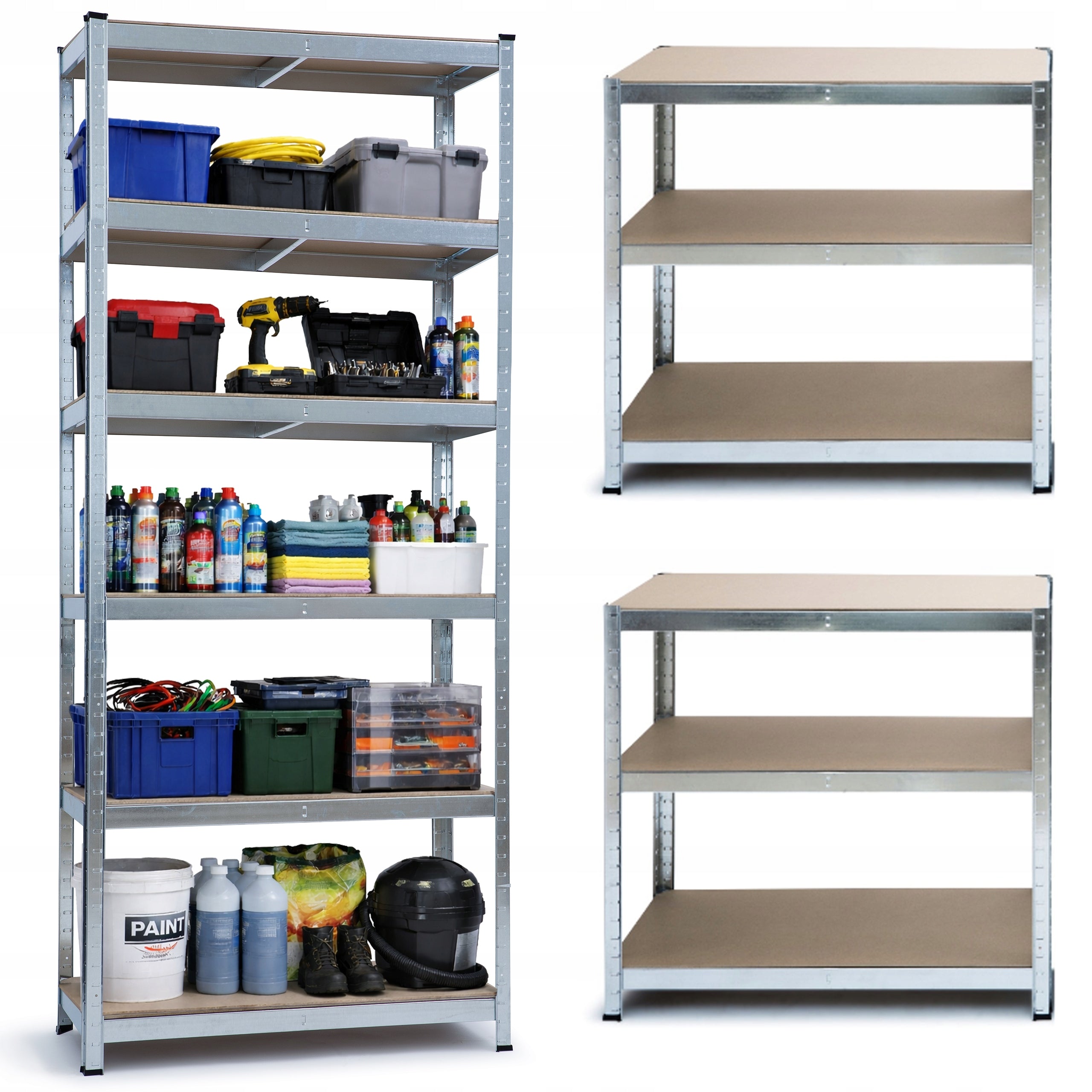 2x METAL STORAGE RACK 222x90x40 WARDROBE SHELF Manufacturer code 67116
