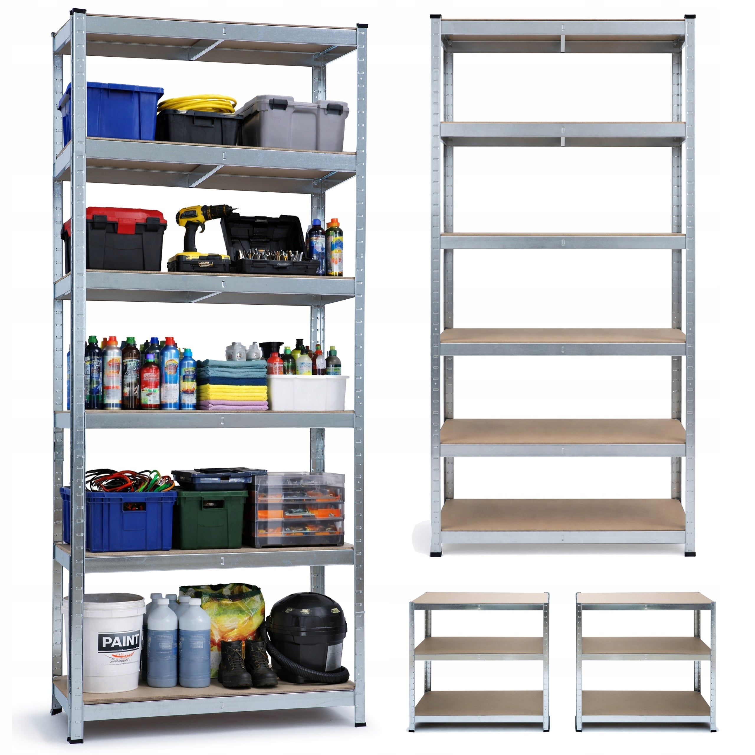 2x METAL STORAGE RACK 222x90x40 WARDROBE SHELF