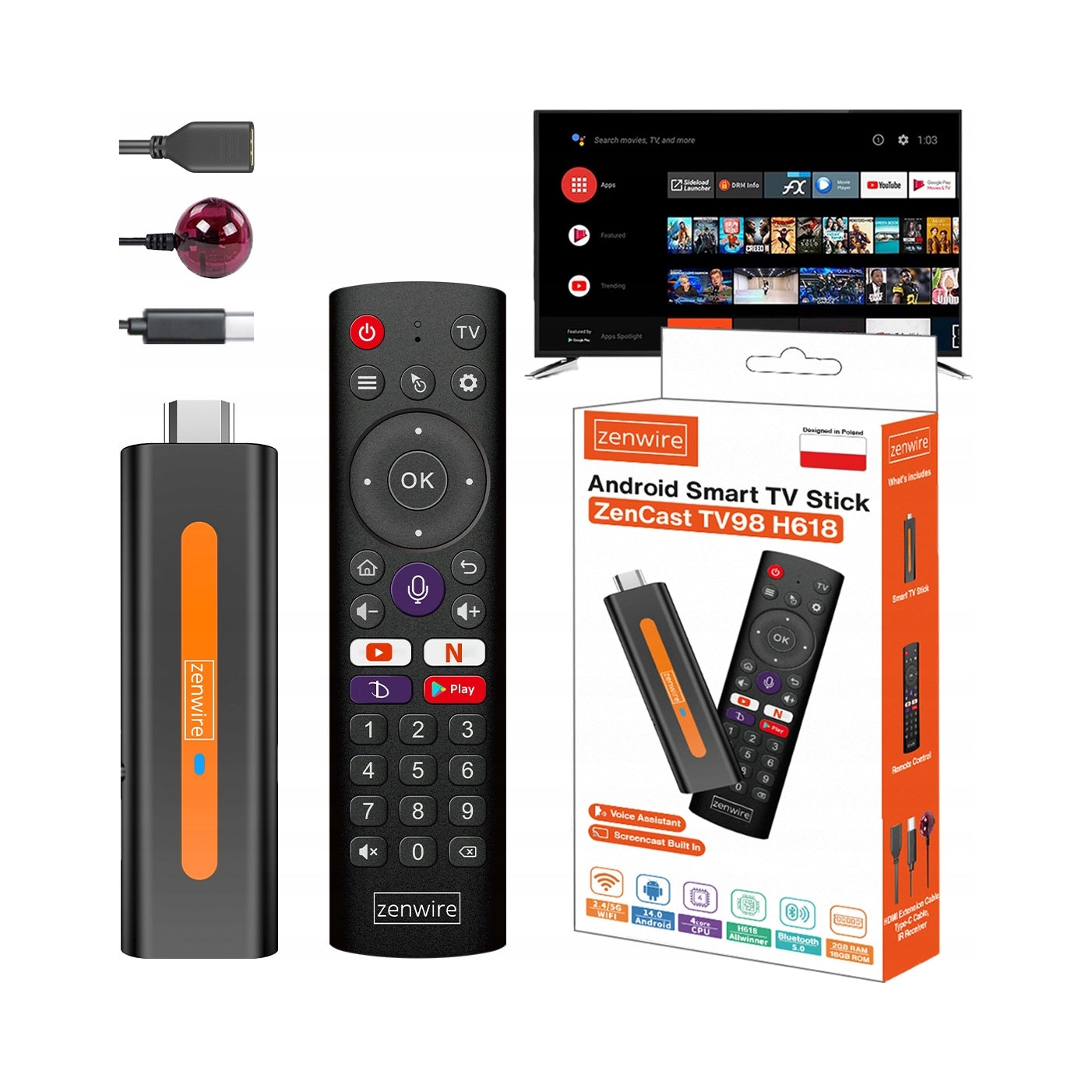 2x Media Player Zenwire With Android 14 16 Gb Hdmi