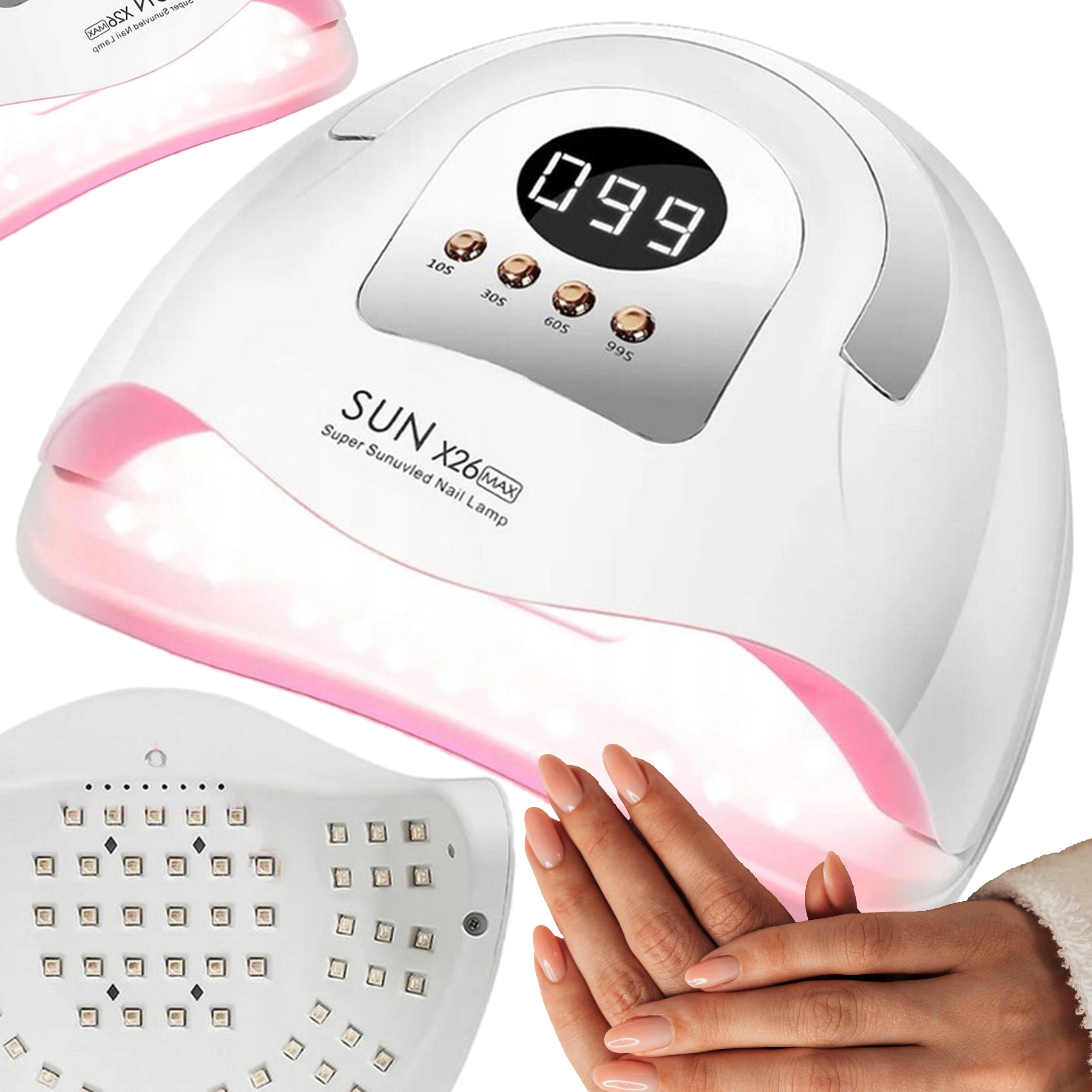 2x Nail Lamp Uv Dual Led Sun X26 Max 380w Strong Manicure Pedicure