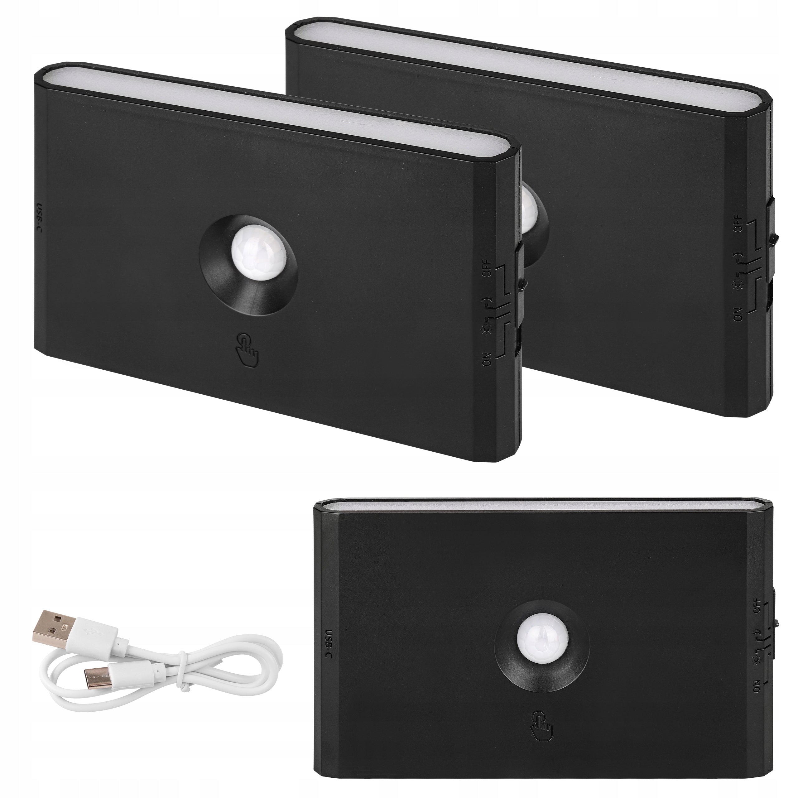 2x Night light with Motion Sensor for self-adhesive battery on the wall