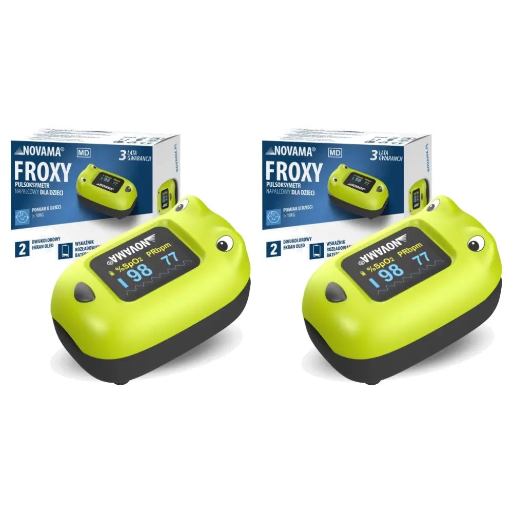 2x Novama Froxy Finger Pulse Oximeter for Children, 1 Piece