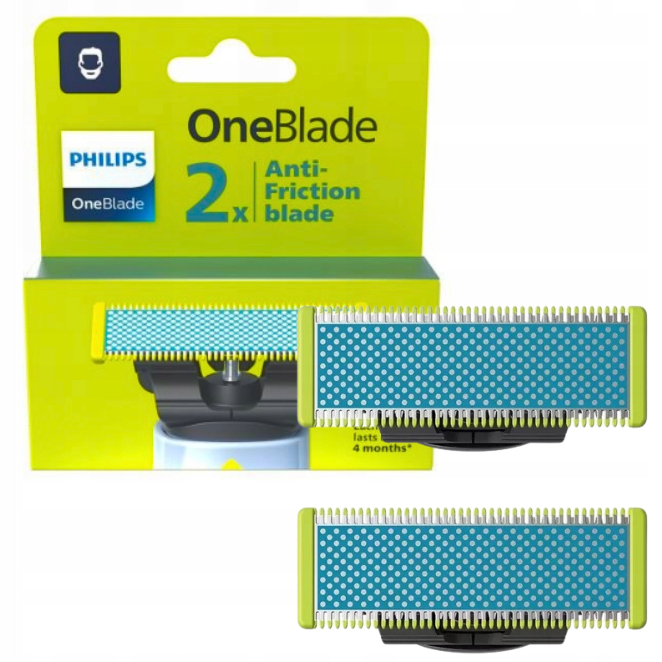 2x ORIGINAL PHILIPS ONEBLADE Blades Sensitive Leather Shaver Blade