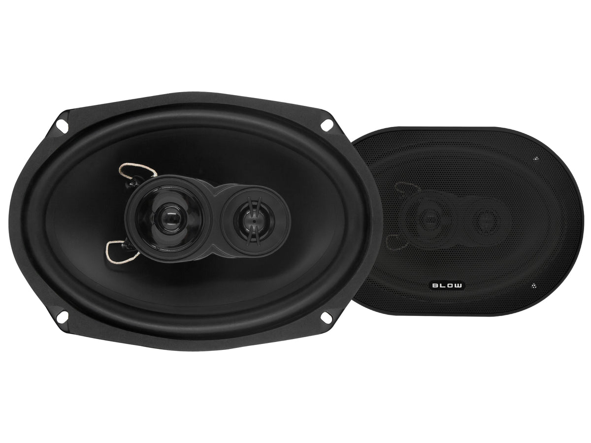 2x POWERFUL CAR SPEAKERS 250W 6x9" 4Ohm OVAL THREE-WAY ELLIPSE Packaging status original