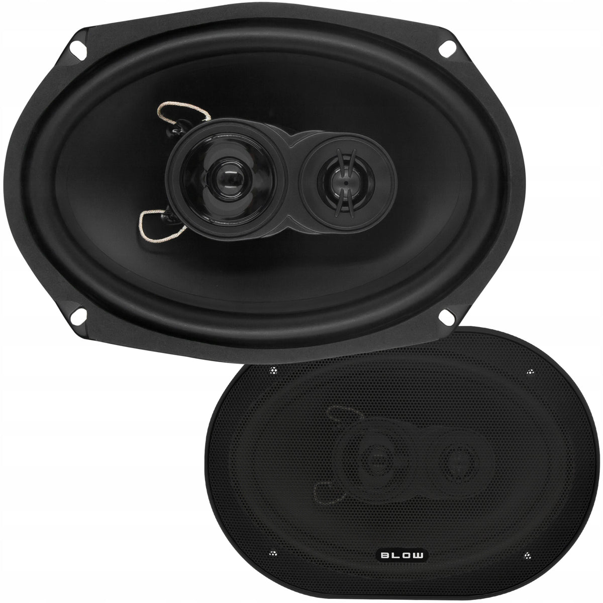 2x POWERFUL CAR SPEAKERS 250W 6x9" 4Ohm OVAL THREE-WAY ELLIPSE
