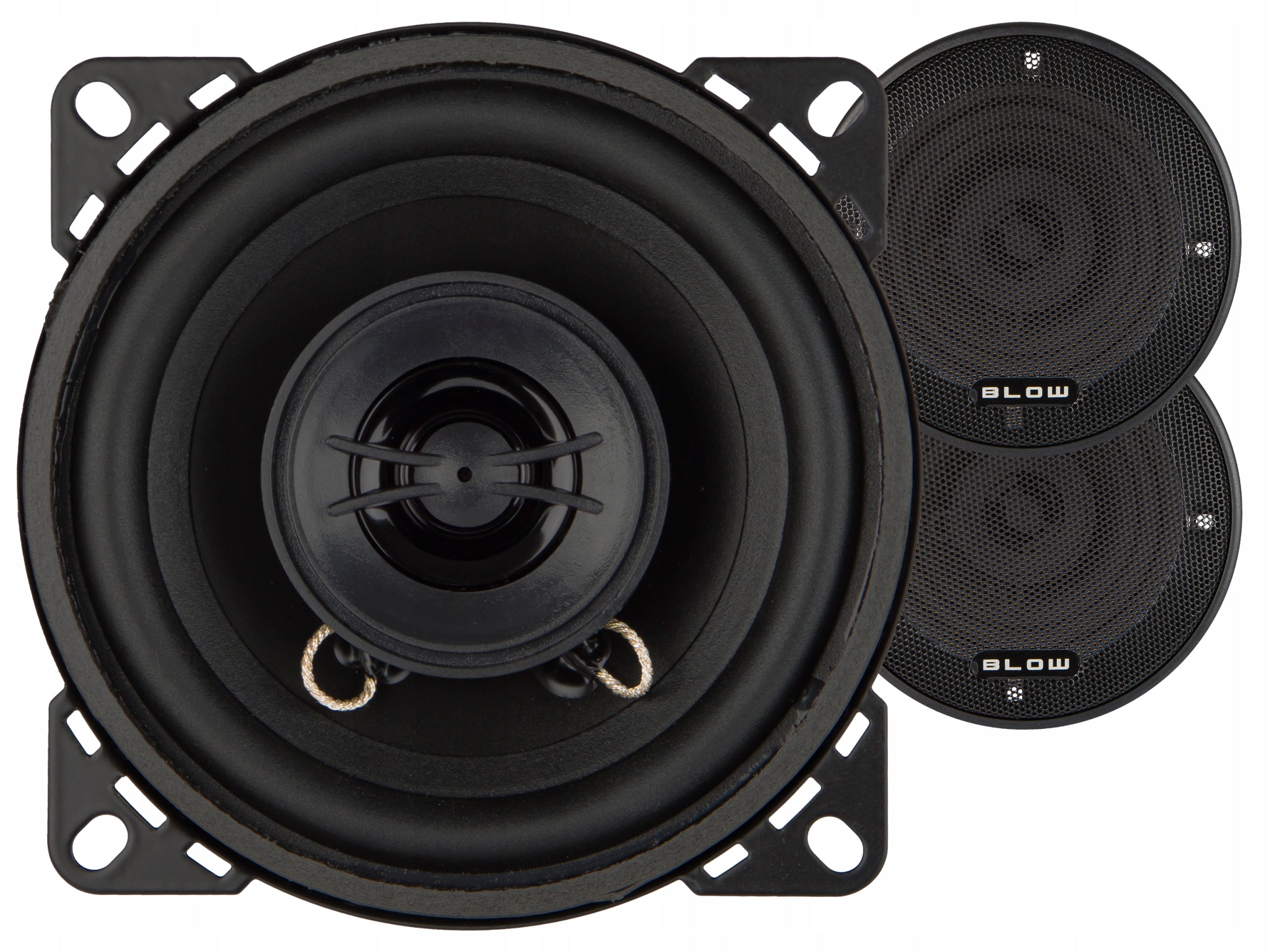 2x POWERFUL TWO-WAY CAR SPEAKERS 100W 100mm SET OF 4" GRILLES Manufacturer code 0945#