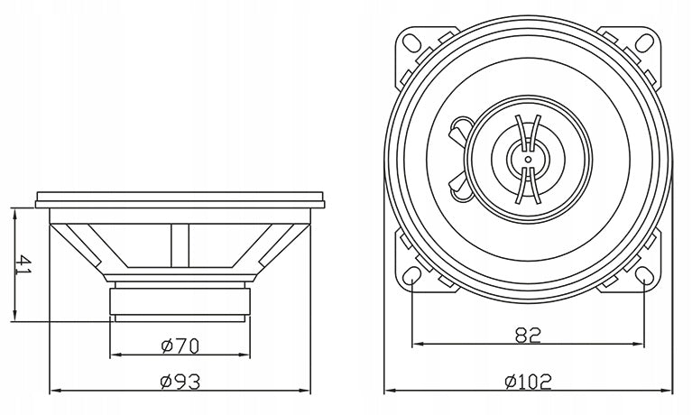 2x POWERFUL TWO-WAY CAR SPEAKERS 65W 100mm 10cm 4'' ON THE UNDERPANE Brand Prolech