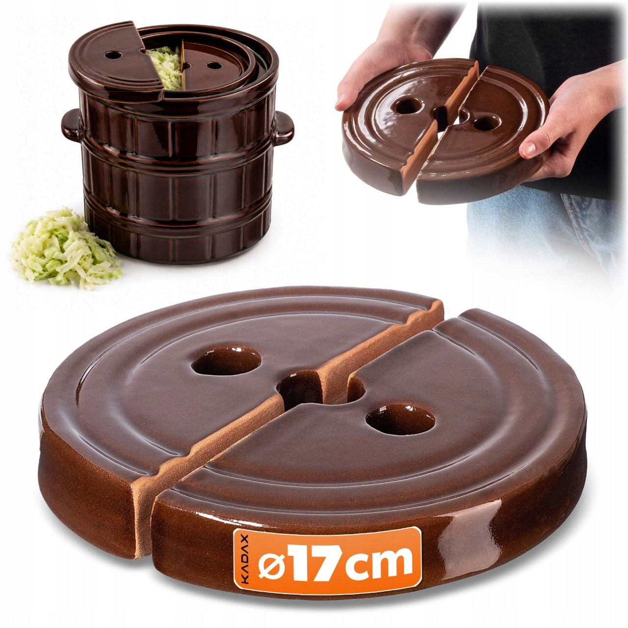 2x PRESSURE STONE 17 cm FOR CABBAGE PICKLING POT STONEWARE PRESSURE