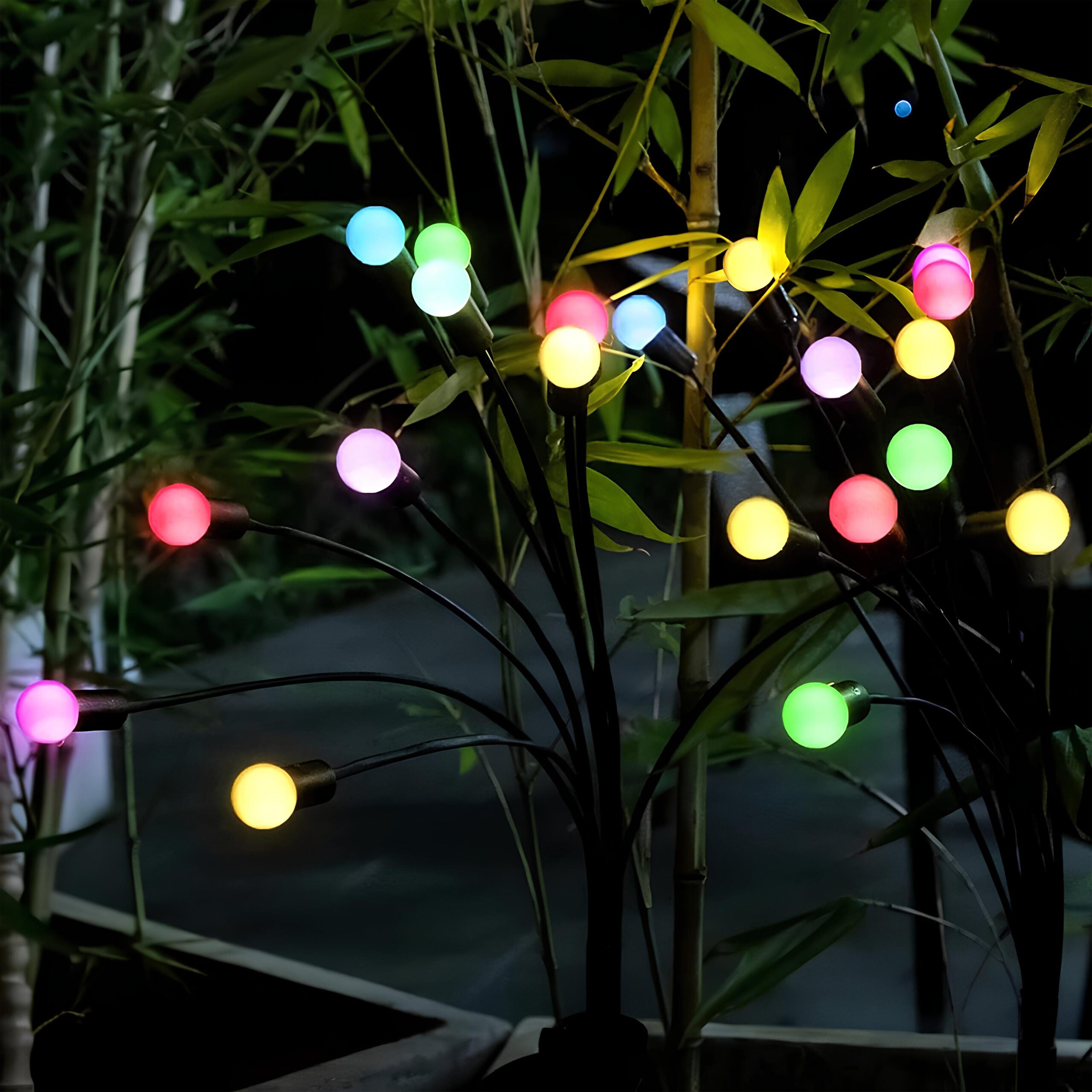 2x SOLAR GARDEN LAMP RGB BALLS MULTICOLOR HAMMERED balls 8 led Packaging status original