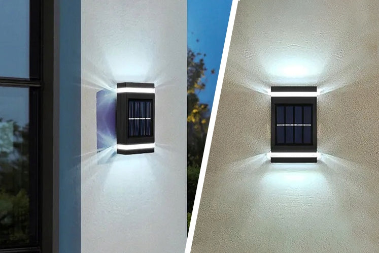 2x SOLAR LED FACADE GARDEN LAMP, DECORATIVE, WITH DUSK SENSOR Brand Decorya