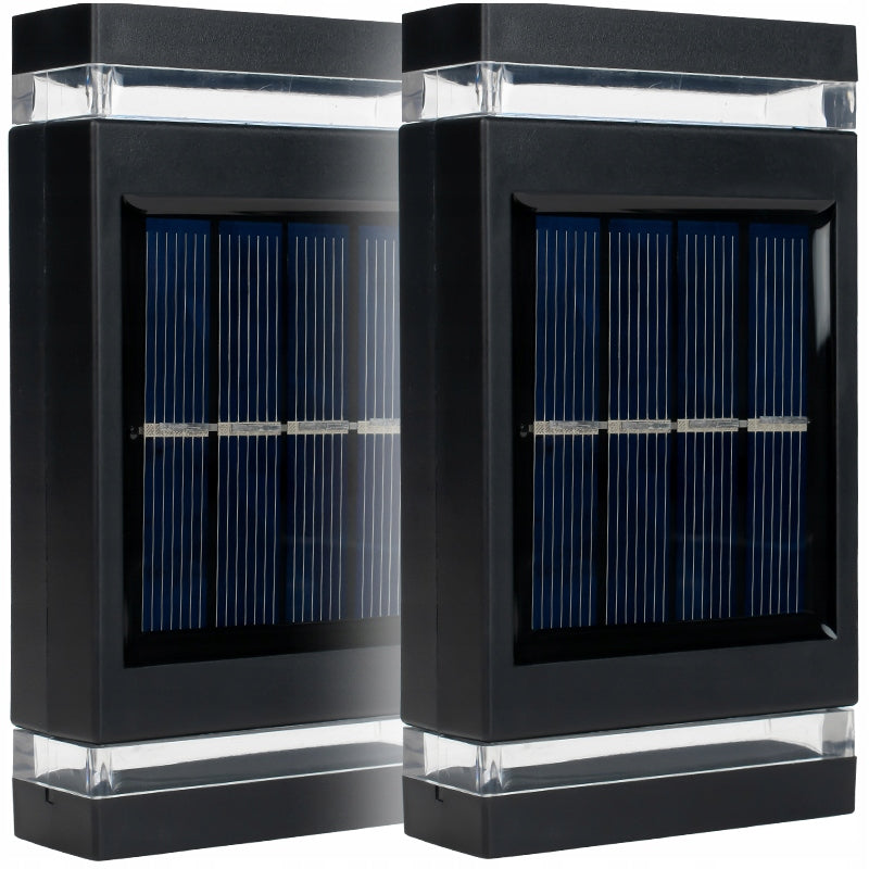 2x SOLAR LED FACADE GARDEN LAMP, DECORATIVE, WITH DUSK SENSOR