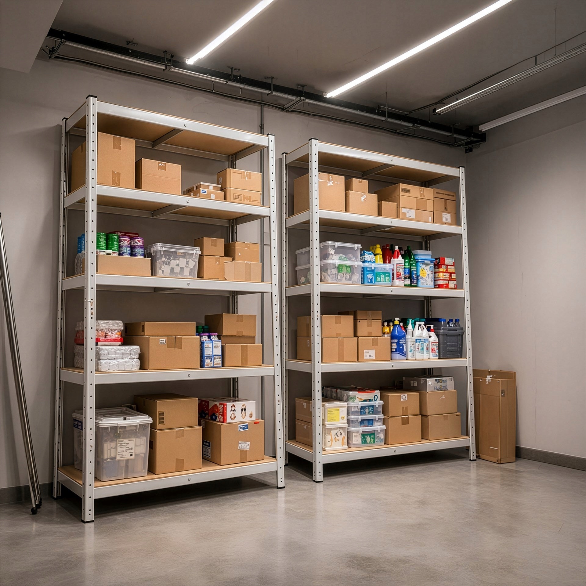 2x STORAGE RACK 180x90x30cm METAL 5 SHELVES MDF WORKSHOP GARAGE Rack material other