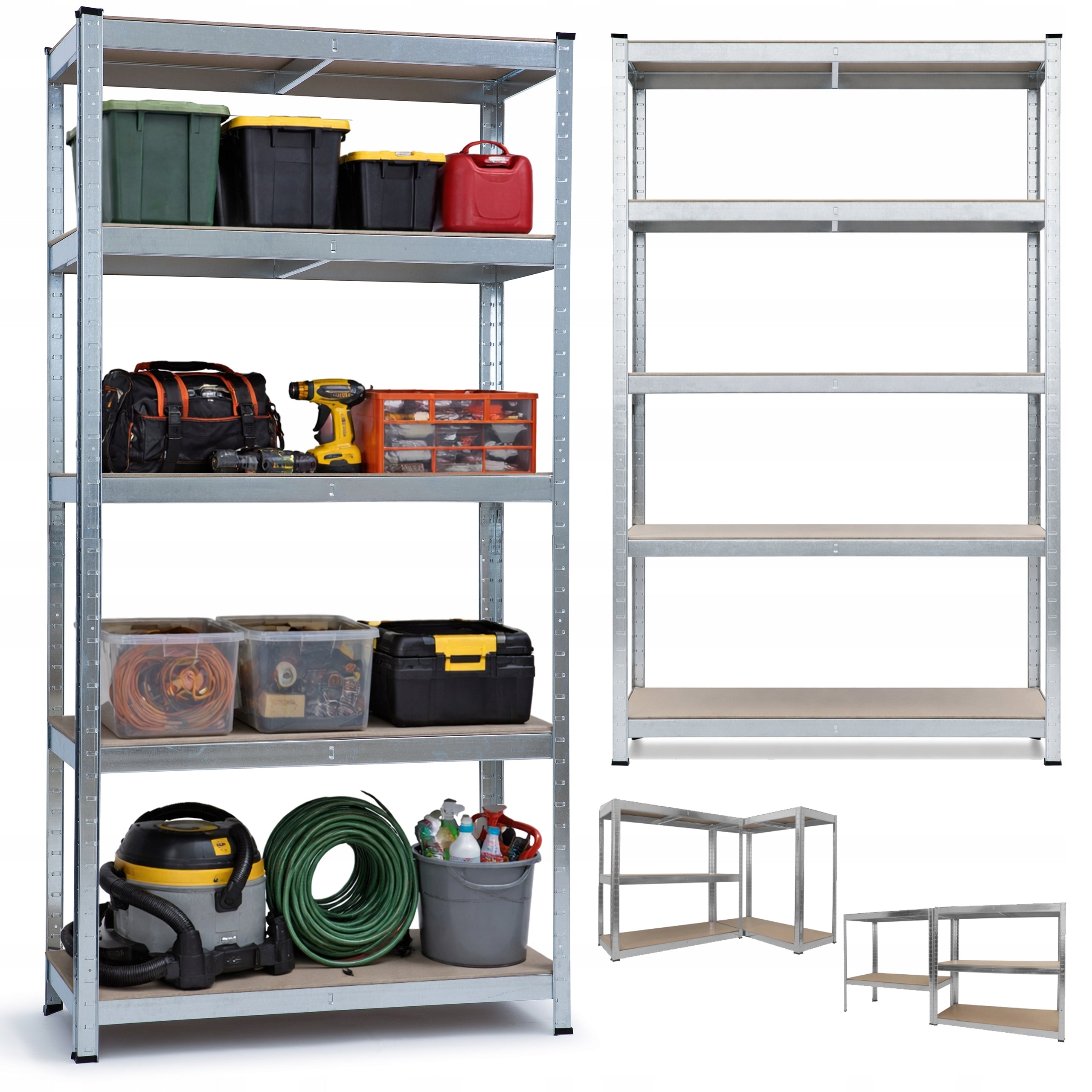 2x STORAGE RACK METAL BASEMENT GARAGE 150x75x30 CM WARDROBE SHELF