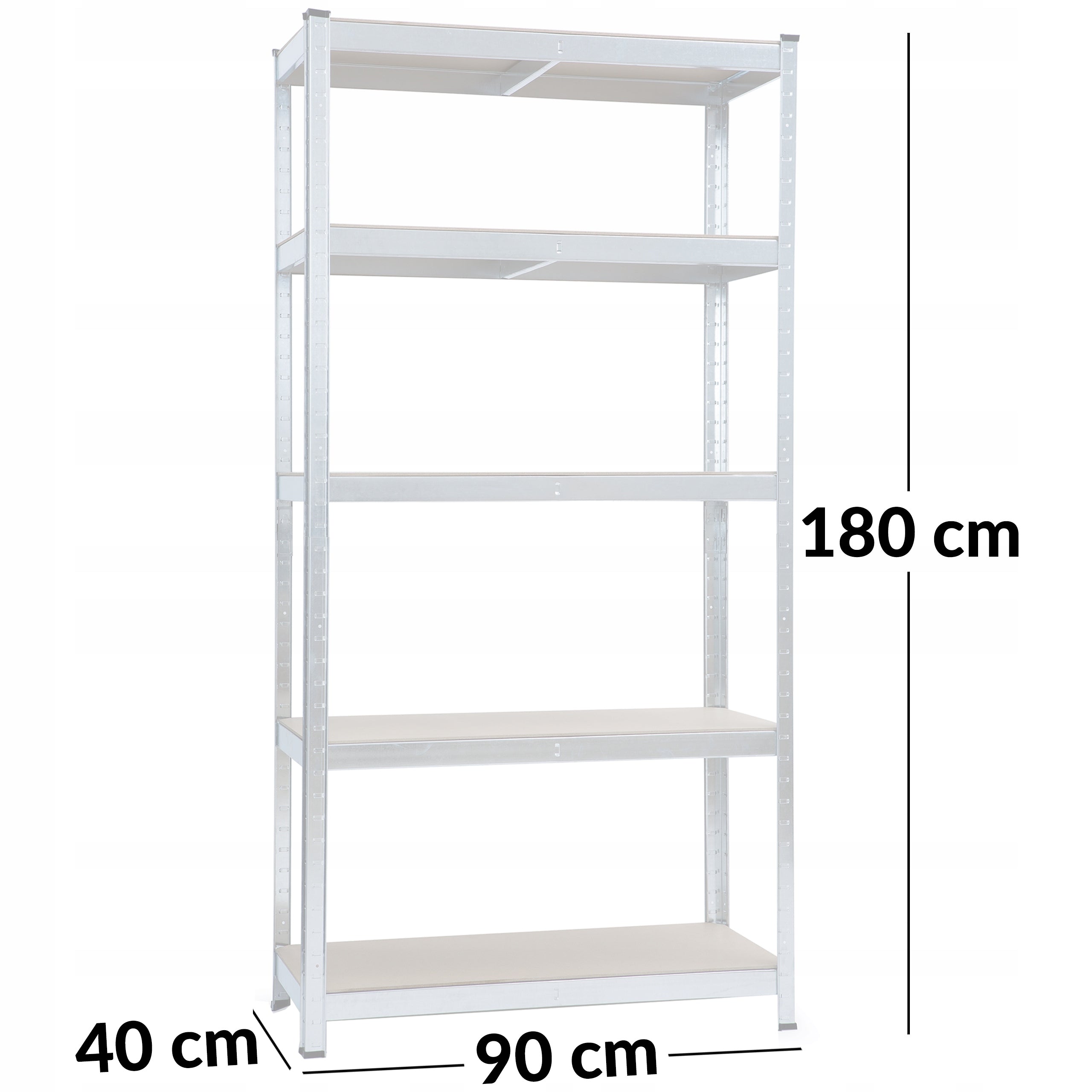 2x STORAGE RACK METAL BASEMENT GARAGE STRONG 180x90x40 5 SHELVES Manufacturer code Meb000643