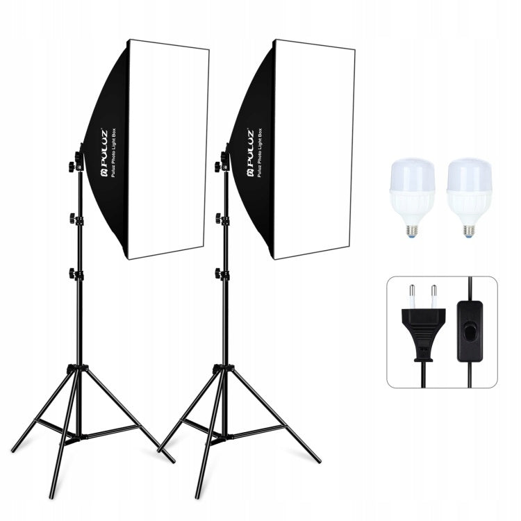 2x STUDIO LAMPS PULUZ SOFTBOX 50x70cm LED BULBS STUDIO PHOTO LAMP