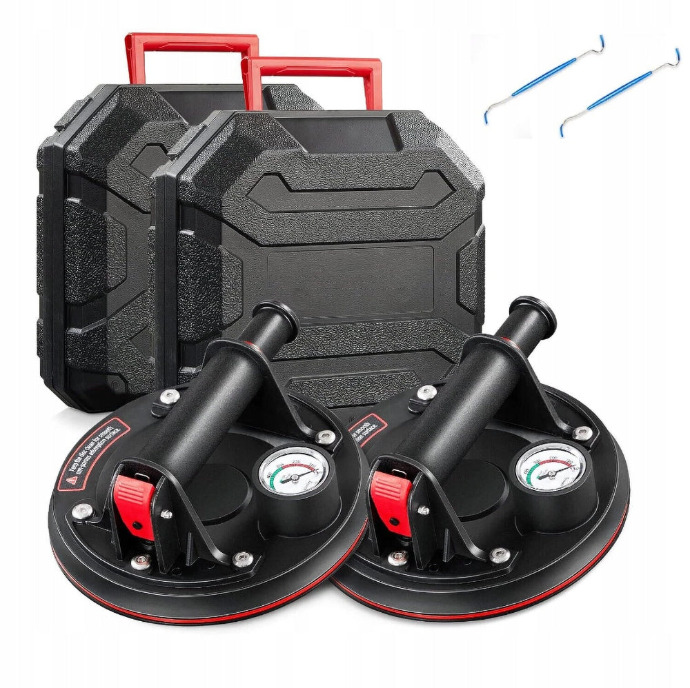 2x SUCTION CUP HOLDER WITH PRESSURE GAUGE PUMP FOR TILE GLAZE 300KG MECHANICAL Series hyhrv